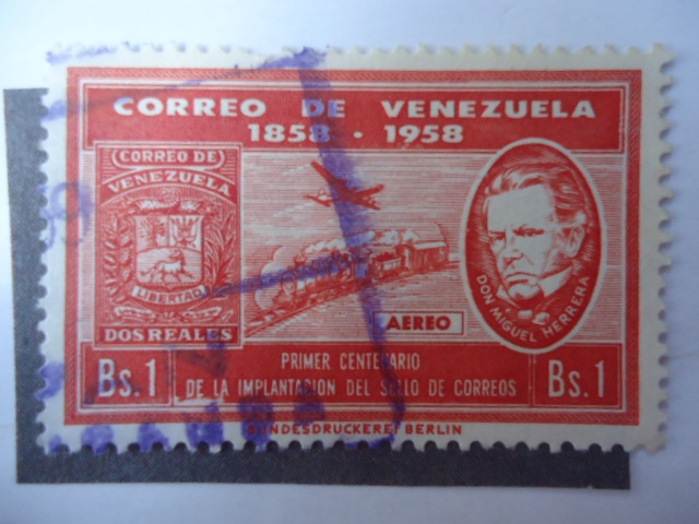 Correo de Venezuela 1858-1958 - PrimerCentenario de la Implantación del Sello de Correo .- Don Migue