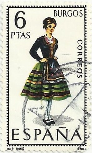 TRAJES TÍPICOS ESPAÑOLES. GRUPO I. Nº 9. BURGOS. EDIFIL 1775