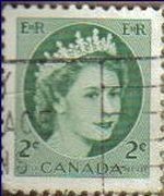 CANADA 1961 Scott 338 Sello Reina Isabel II Usado