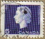 CANADA 1963 Scott 405 Sello Reina Isabel II y espiga de trigo Usado