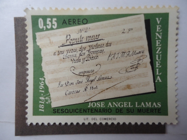 Sesquicentenario de la Muerte d José Angel Lamas (1814-1964)