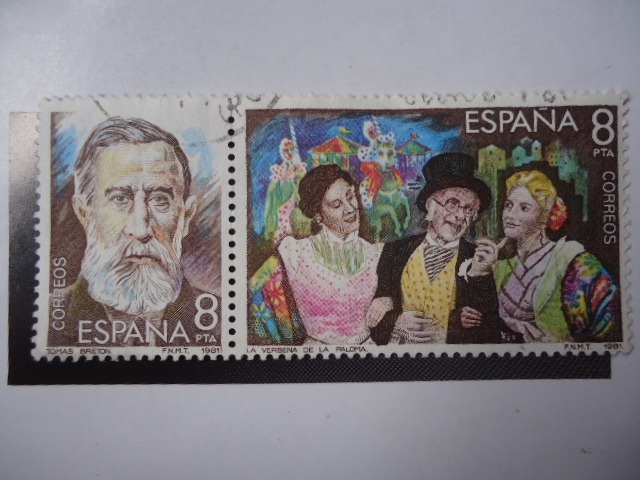 Ed:2555-Tomas Breton (1850-1932) - Ed:2656-Dibujo de la Zarzuela ¨La Verbena de la Paloma¨