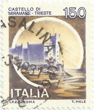 SERIE CASTILLOS. CASTILLO DE MIRAMAR, EN TRIESTE. YVERT IT 1442