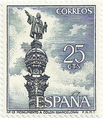 SERIE TURÍSTICA. MONUMENT A COLOM, EN BARCELONA. EDIFIL 1643