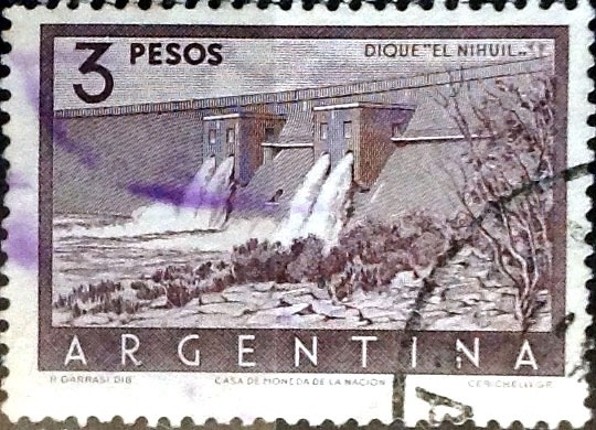 Intercambio 0,20 usd 3 pesos 1956