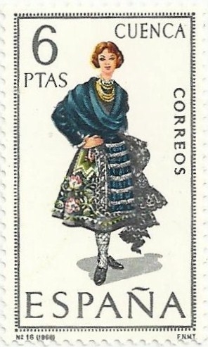 TRAJES TÍPICOS REGIONALES. GRUPO II. Nº 16. CUENCA. EDIFIL 1842