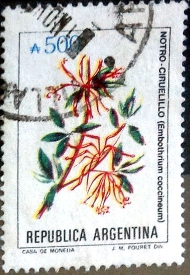 Intercambio 0,40 usd 500 australes 1989