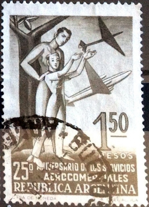 Intercambio 0,20 usd 1,50 pesos 1955