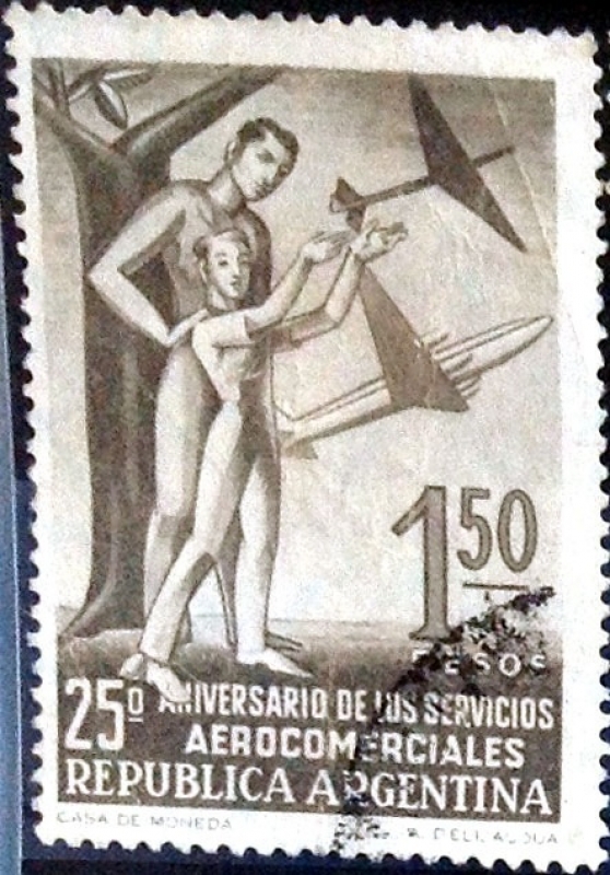 Intercambio 0,20 usd 1,50 pesos 1955