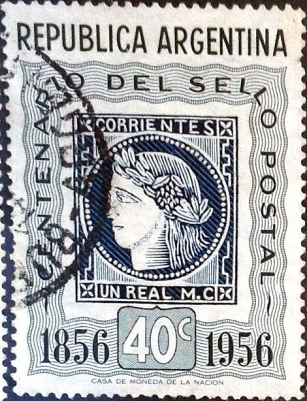 Intercambio 0,20 usd 40 cent. 1956