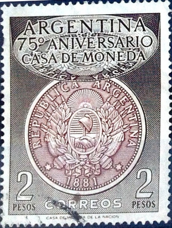 Intercambio 0,20 usd 2 pesos 1956