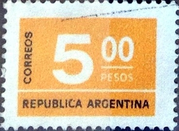Intercambio 0,20 usd 5 pesos 1976
