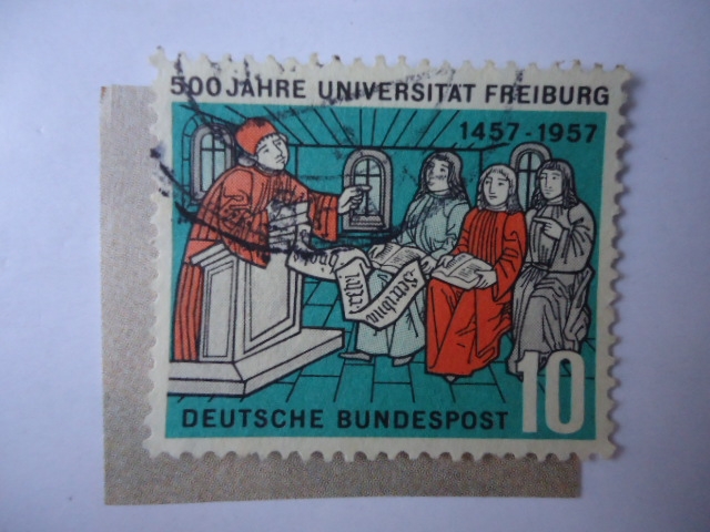 500 Jahre Universitat Freiburg - Dozent mit Studenten (Mi/Ale:256)