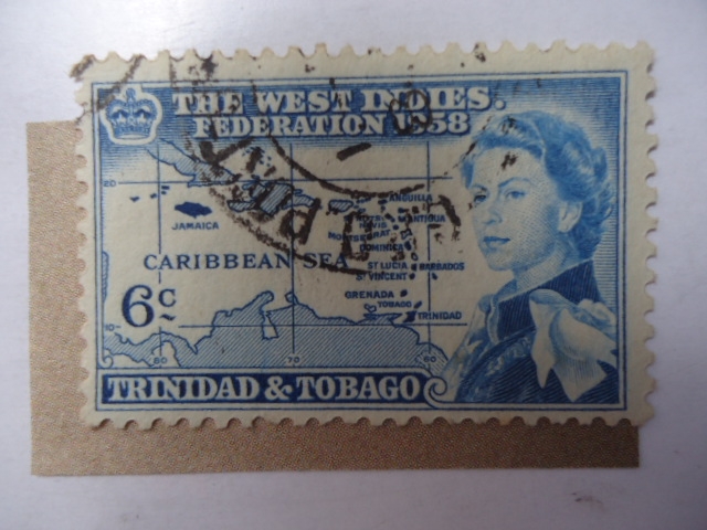 The West Indies. Federation 1958 - Queen Elizabeth II.