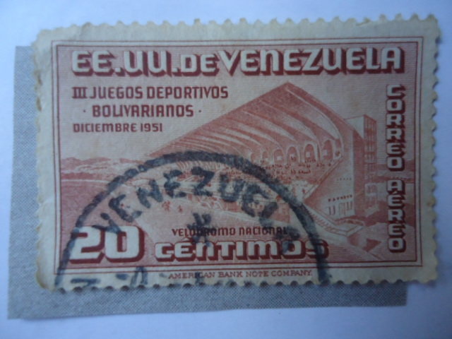 E.E.U.U. de Venezuela-III Juegos Deportivos Bolivarianos-Dic. 1951-Velodromo Nacional.