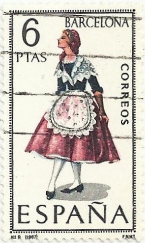 TRAJES TÍPICOS REGIONALES. GRUPO I. Nº 8. BARCELONA. EDIFIL 1774
