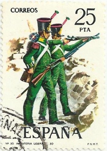 UNIFORMES MILITARES, GRUPO VI. Nº 30. INFANTERIA LIGERA 1830. EDIFIL 2354