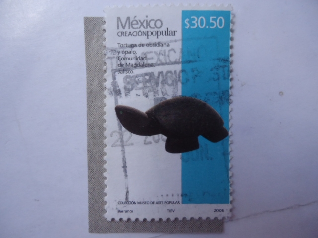 Jalisco-Artesanía Comunidad de Magdalena - Tortuga de Obsidiana.