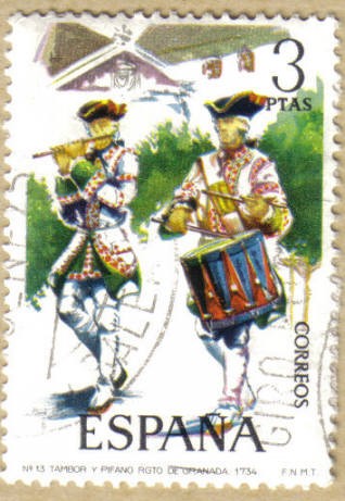 UNIFORMES - Tambor y Pifamo Rgto. de Granada 1734