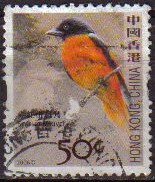 CHINA HONG KONG 2006 Sellos Serie Pájaros SCARLET MINIVET Usado