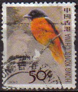 CHINA HONG KONG 2006 Sellos Serie Pájaros SCARLET MINIVET Usado