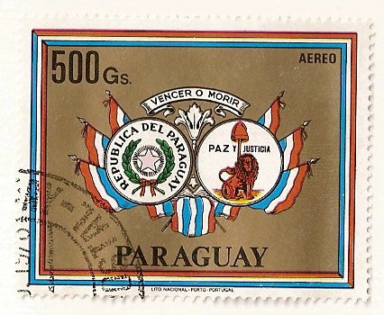 Correo aereo. Escudo de armas de Paraguay.
