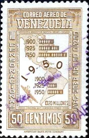 Intercambio 0,20 usd 50 cent. 1950