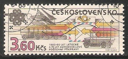 60 aerolíneas, 75 coches de transporte postal en Checoslovaquia 