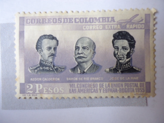 VII Congreso de la Unión Postal de las Américas y España - Bogota 1955 - Abdon Calderon- Baron de Rí