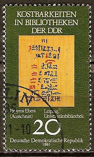 Tesoros en las Bibliotecas de la DDR, papiro Ebers.