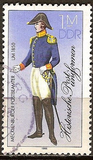 Uniformes postales históricos, Mecklemburgo 1850,DDR.