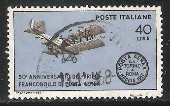 50º anniversario delprimo francobollodi posta aerea-