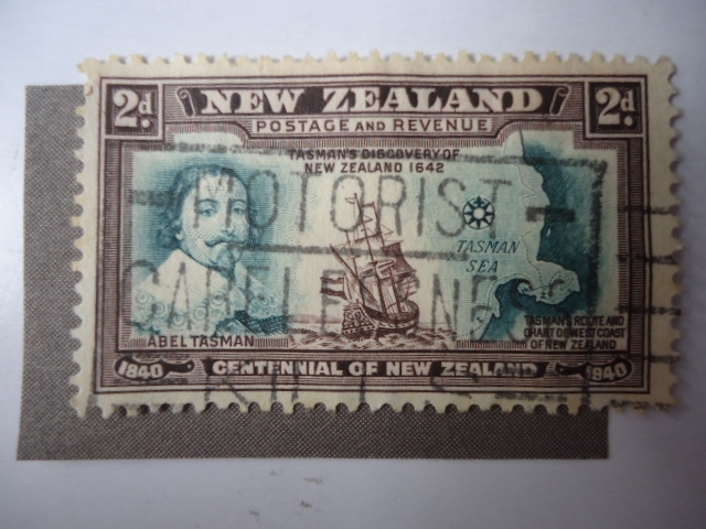 Navegante: Abel  Tasman1603-1659 - (Scott/Al:232) Centenial of New Zeland 1840-1940
