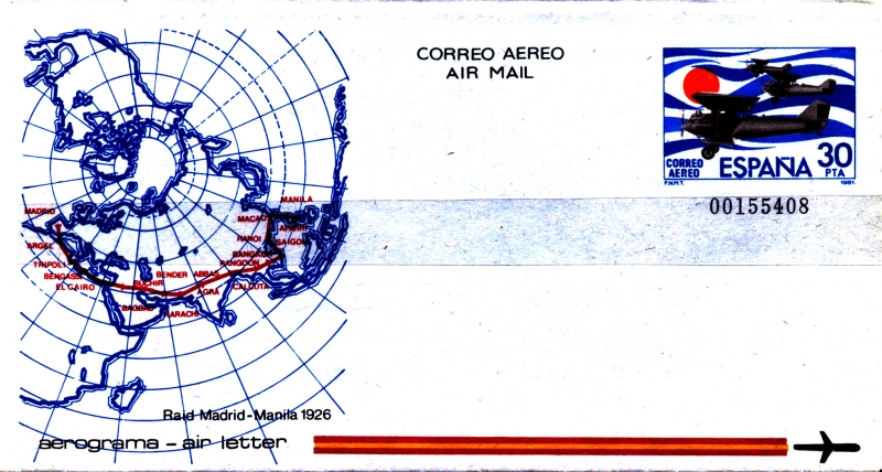 Aerograma, con sello Impreso