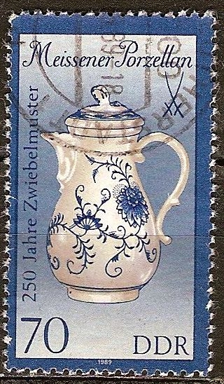 Porcelana de Meissen-250 años del patrón cebolla-DDR.