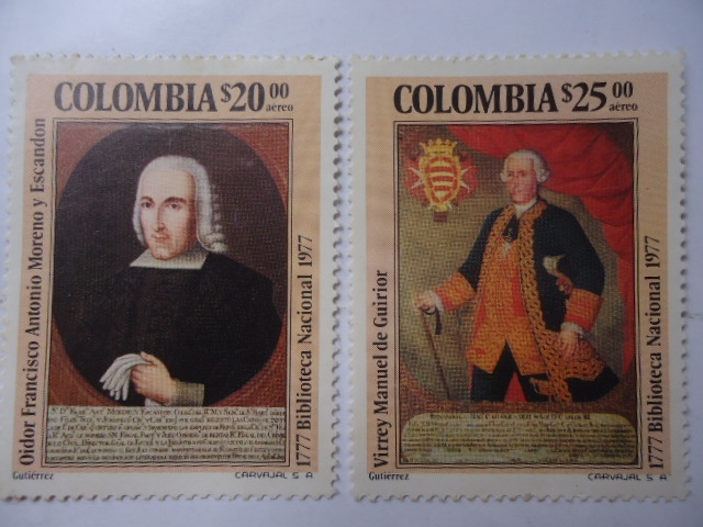 Oidor, Francisco Antonio Moreno y el Virrey, Manuel de Guirior - 1777Biblioteca Nacional 1977