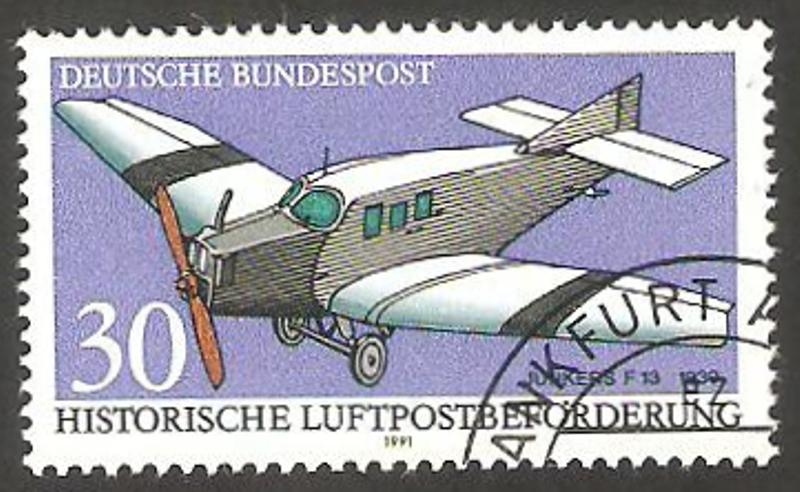1354 - Historia del correo aéreo, Junker FI 3 de 1930 