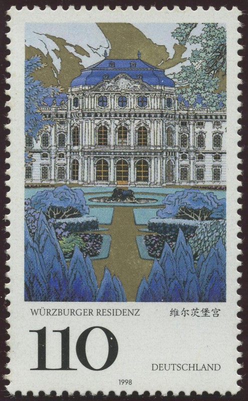 ALEMANIA: La Residencia con los jardines de la Corte y la Plaza de la Residencia en Wurzburgo