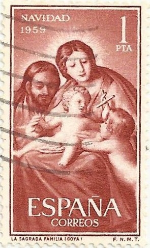 NAVIDAD 1959. LA SAGRADA FAMILIA, DE FRANCISCO DE GOYA. EDIFIL 1253