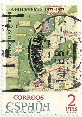 50 ANIVERSARIO CONSEJO SUPERIOR GEOGRAFICO. CARTA NAVAL SIGLO XIV. EDIFIL 2172