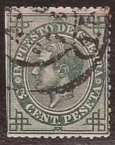 Alfonso XII. Impuesto de guerra 1876 5 cents