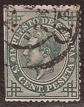 Alfonso XII. Impuesto de guerra 1876 5 cents