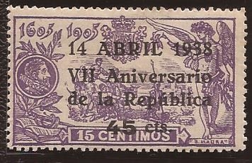 VII Aniversario República Española 1938 45 cents