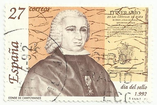 DIA DEL SELLO 1992. EL CONDE DE CAMPOMANES. EDIFIL 3154