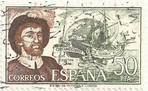 PERSONAJES ESPAÑOLES. JUAN SEBASTIAN ELCANO. EDIFIL 2310