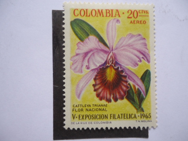Flora: Flor Nacional (Cattleya Triaanae) V-Exposición Filatñelica 1965