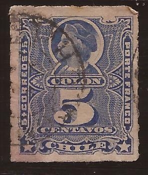 Cristobal Colon 1883 5 centavos