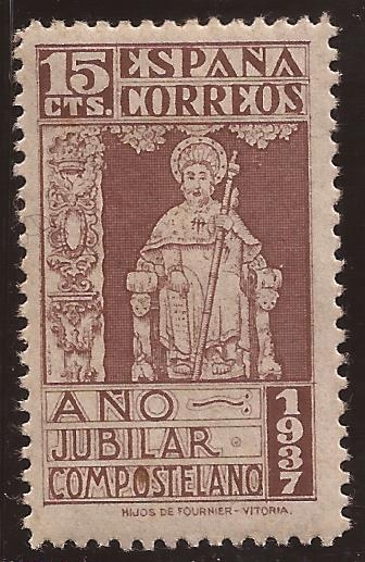 Año Jubilar Compostelano 1937 15 cents