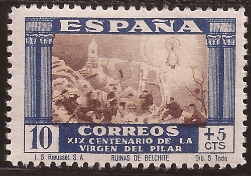 XIX Cent Virgen del Pilar 1940 10+5 cents