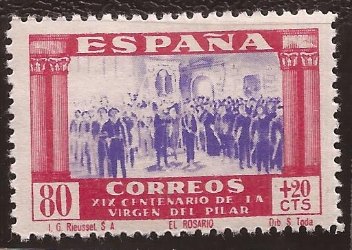 XIX Cent Virgen del Pilar 1940 80+20 cents